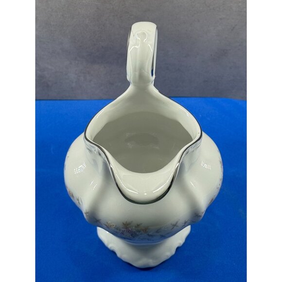 Johann Haviland Bavaria Germany Porcelain Creamer With Floral Design & Silver Tr - Picture 7 of 13